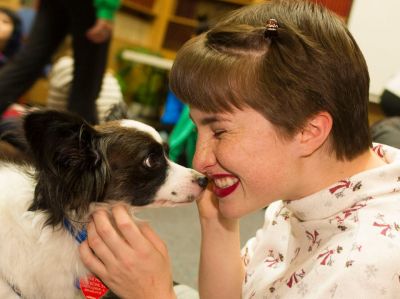 Volunteer with dog